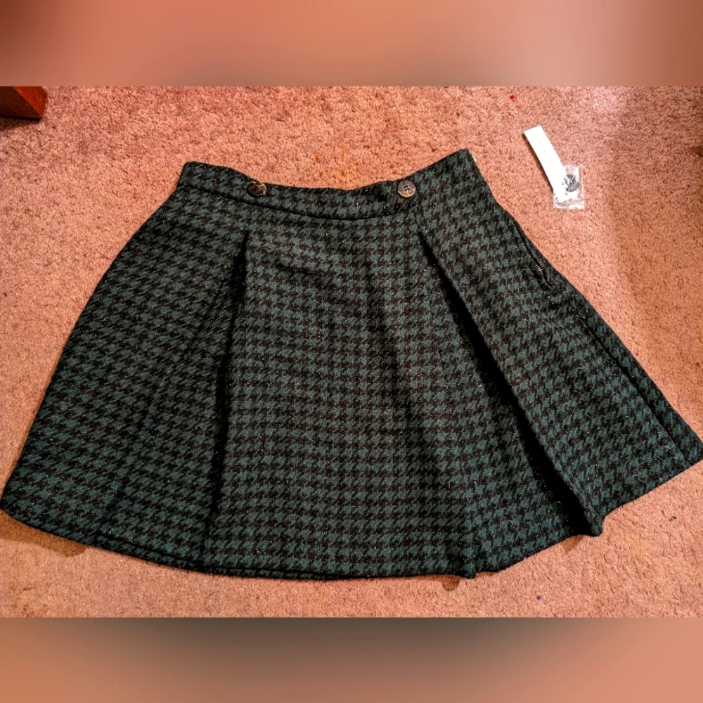 NWT Green Plaid Modcloth skirt